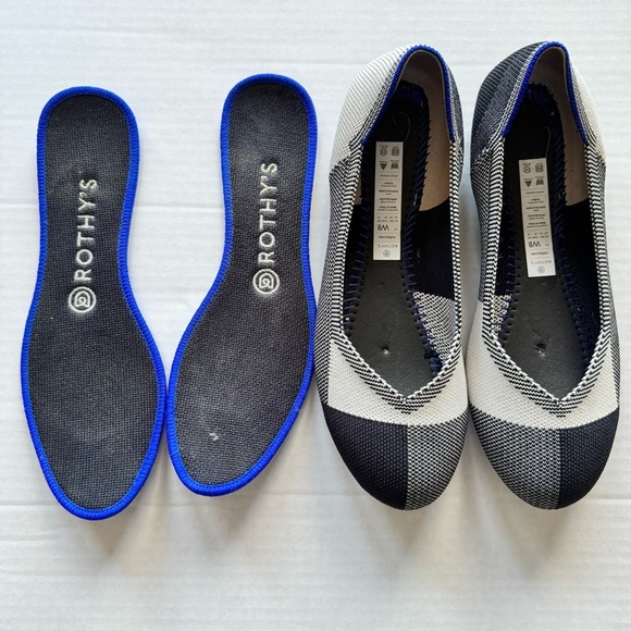 Rothy's The Flat Captoe Black Color block Textile Size US 8 - Picture 9 of 9